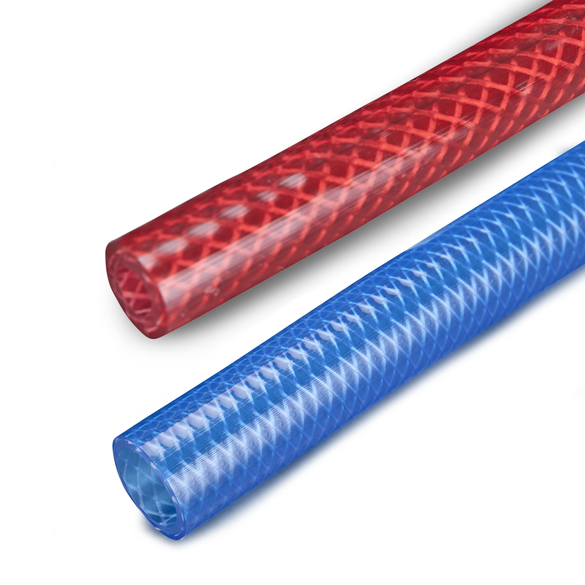 Trykslange PVC - rød/blå