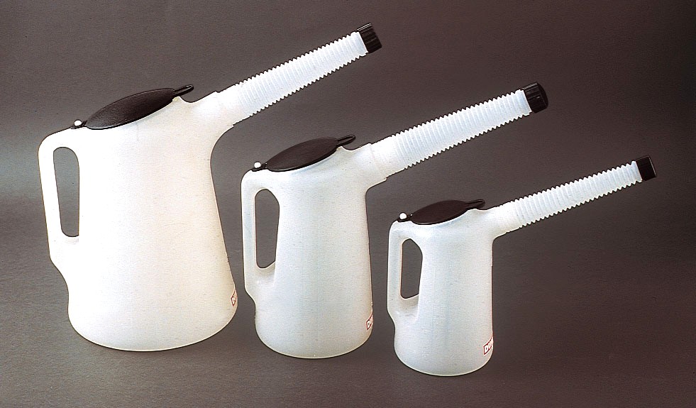 Oliemål med låg og flextud m. dæksel - 1 L, 2 L og 5 L