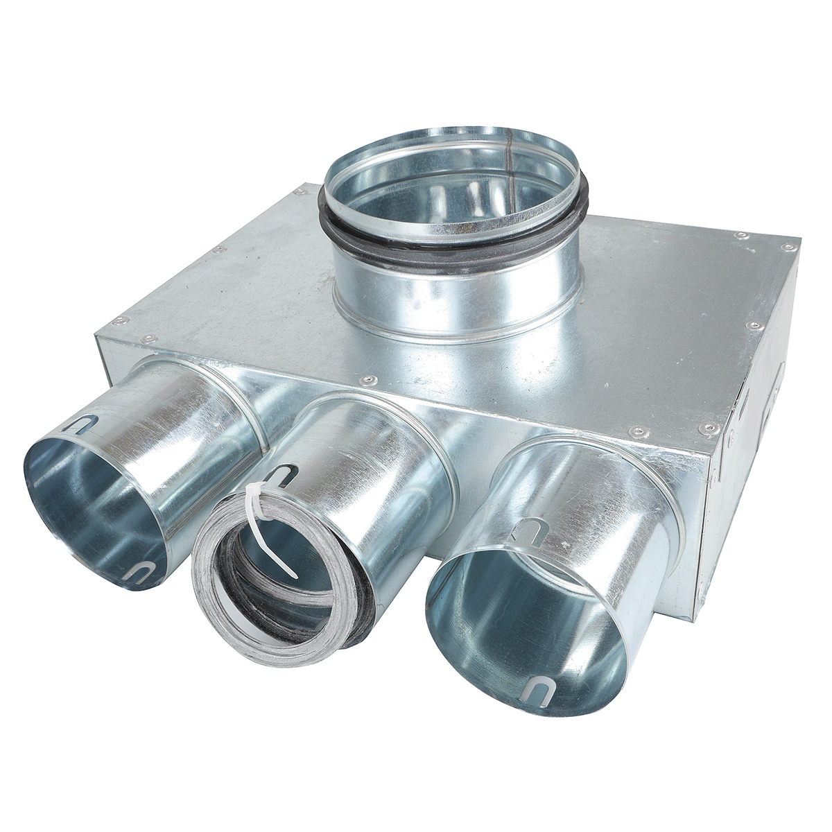 TriaAir fordelerboks, Ø125 nippel, 3 muffer - Ø75