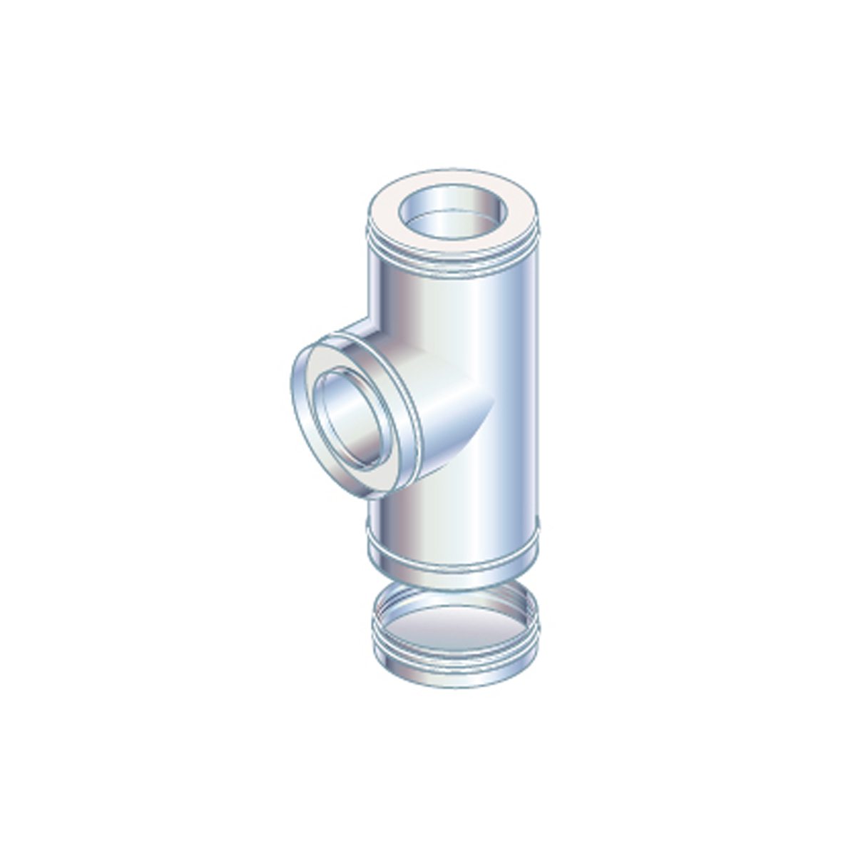 Metalbestos T-stykke 90°