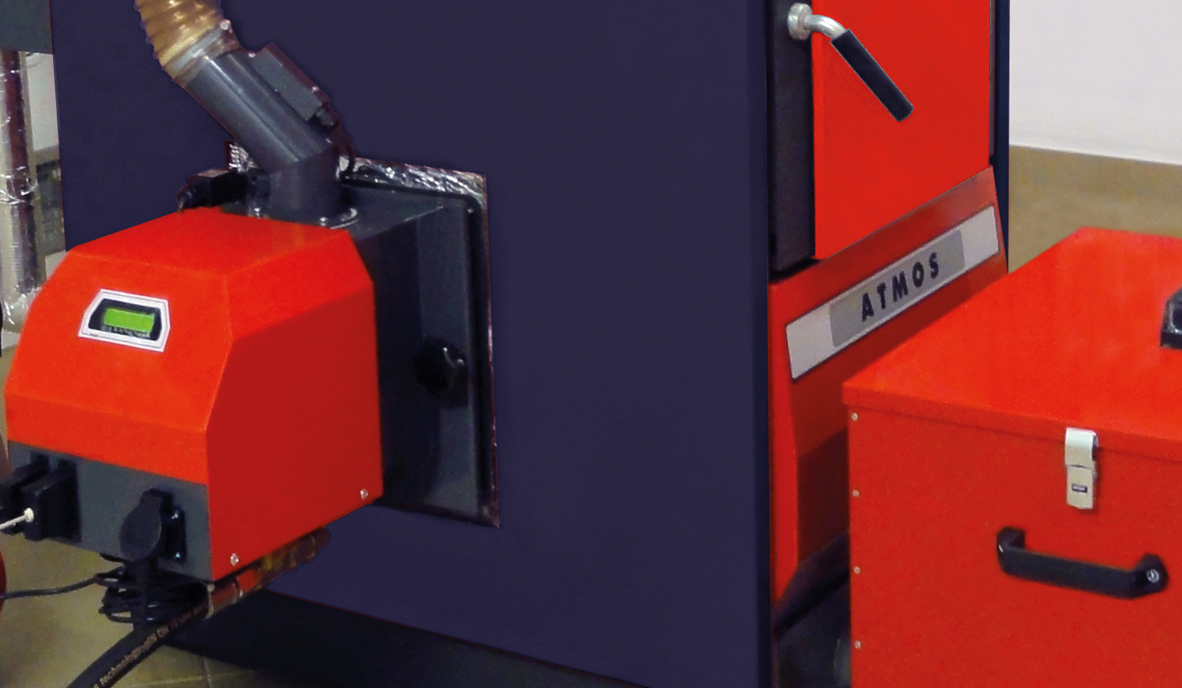 ATMOS brændekedler - komplette anlæg med trykekspansionsbeholder, akkumuleringstank og fittings mm.