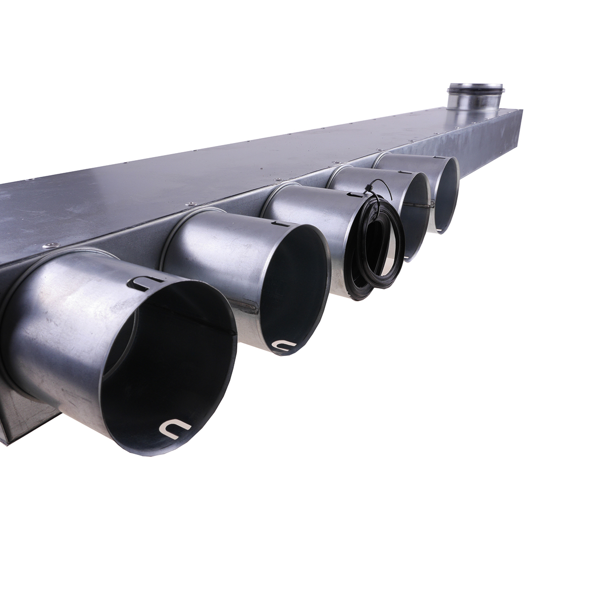 Triair fordelerboks, ø125 nippel, 5 muffer - ø75 (højre)