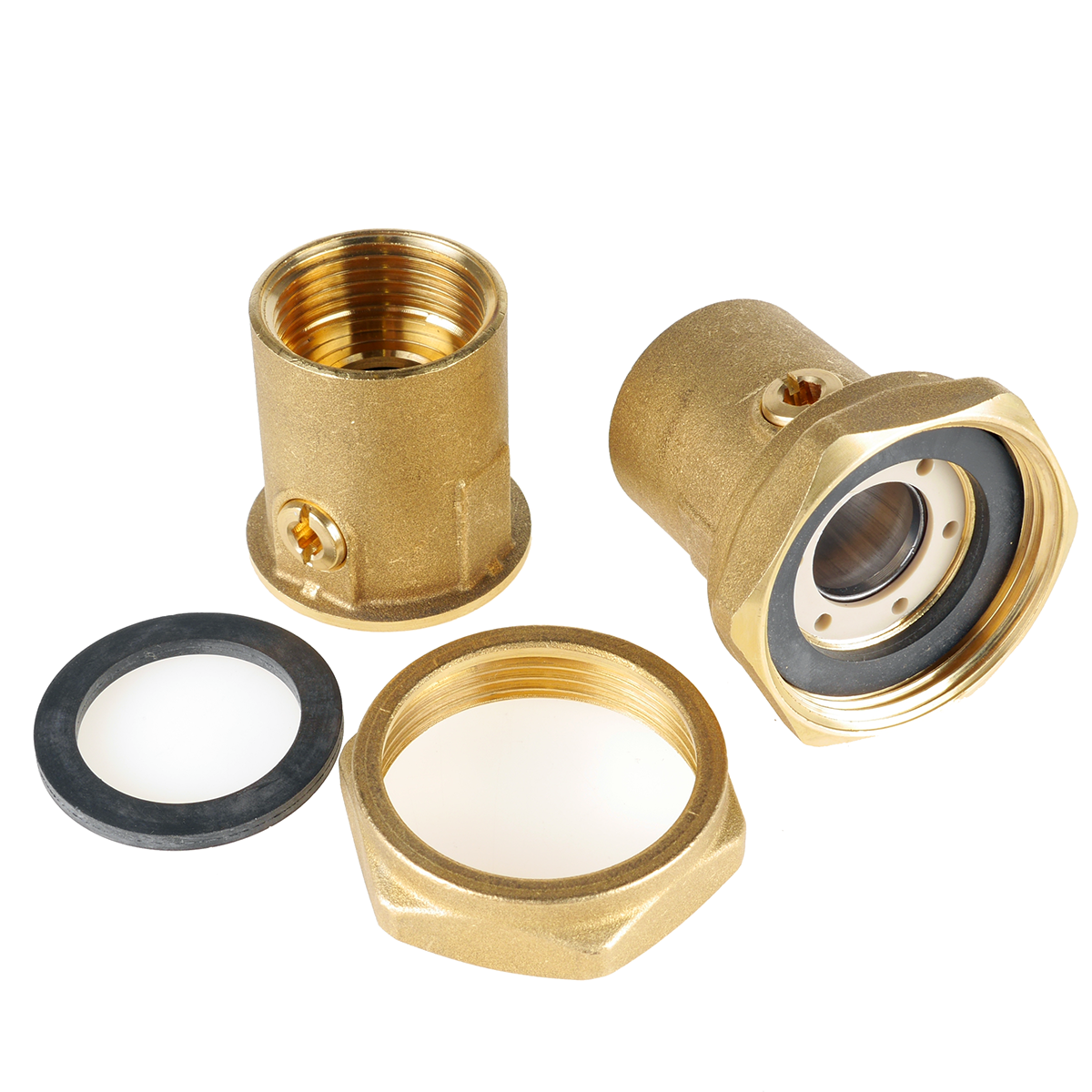 Pumpeforskruning m/indbygget afspærring. 1 1/2"x1"