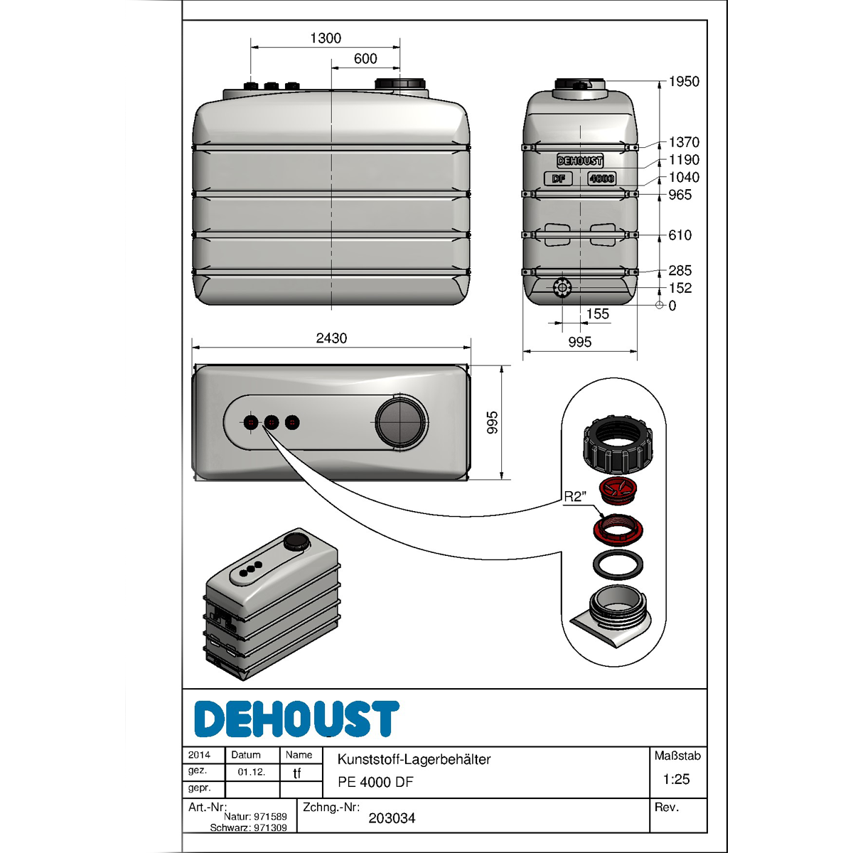 Dehoust datablad på vandtanke