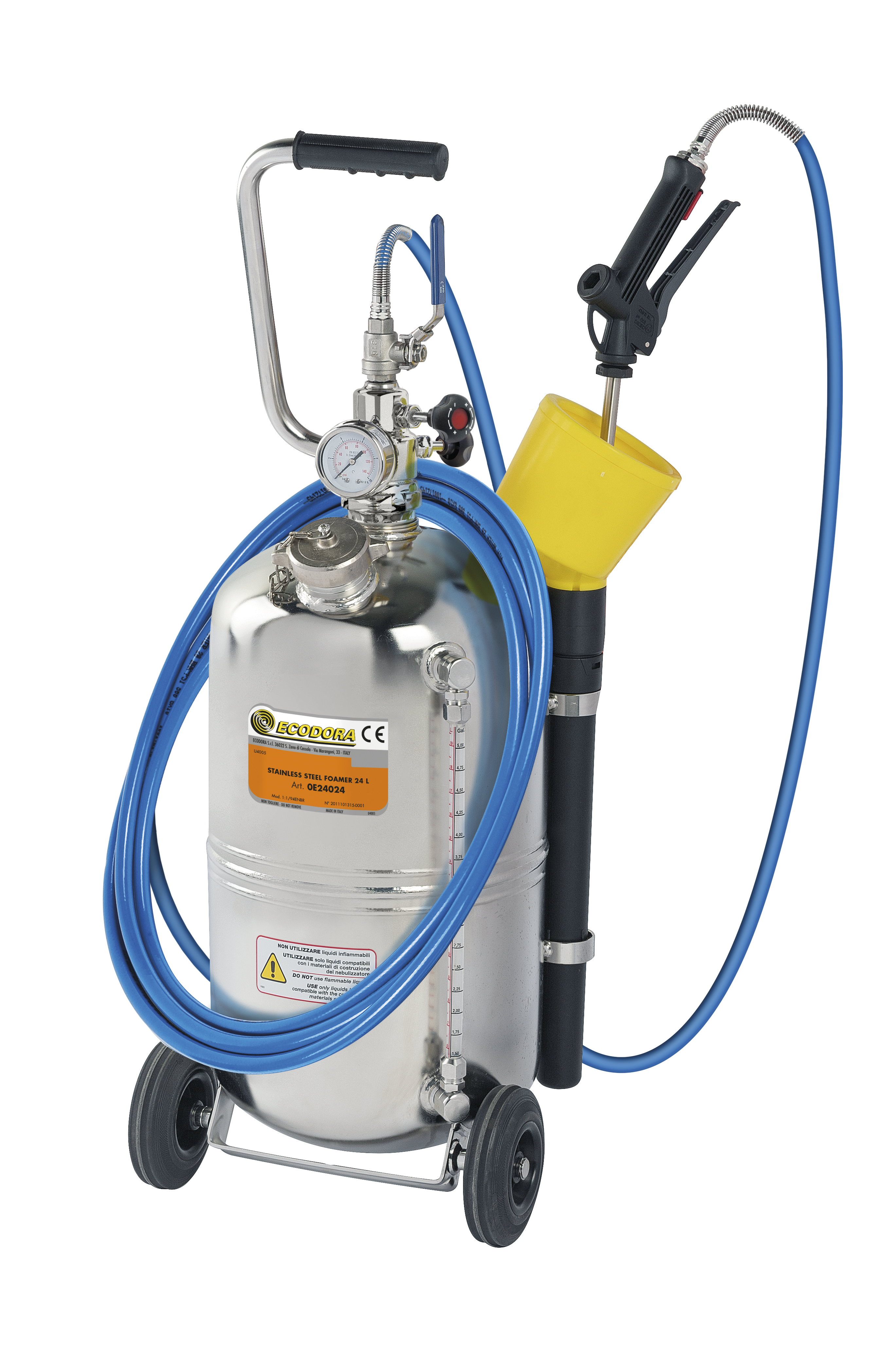 Skumrenser 24 L m. 2 hjul RF stål