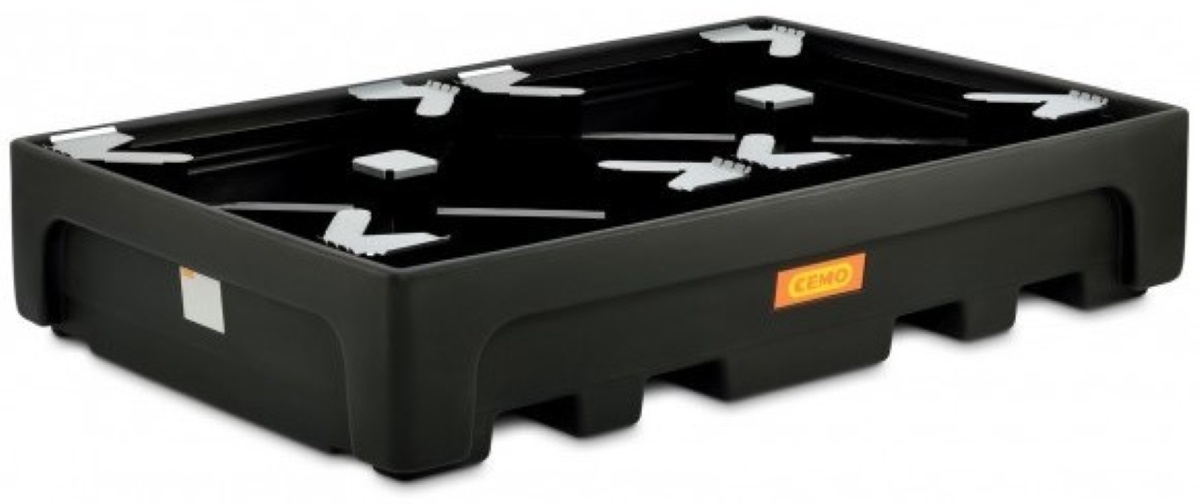 Opsamlingskar til 2 IBC-tanke . Leveres med støttekryds