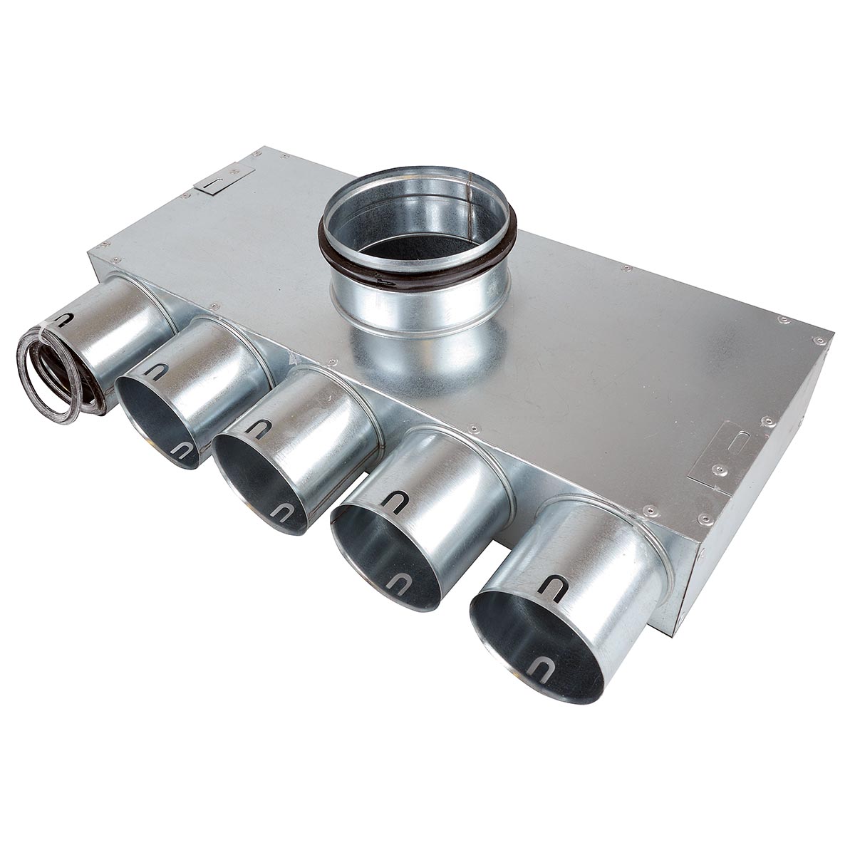 TriaAir fordelerboks, Ø125 nippel, 5 muffer - Ø75