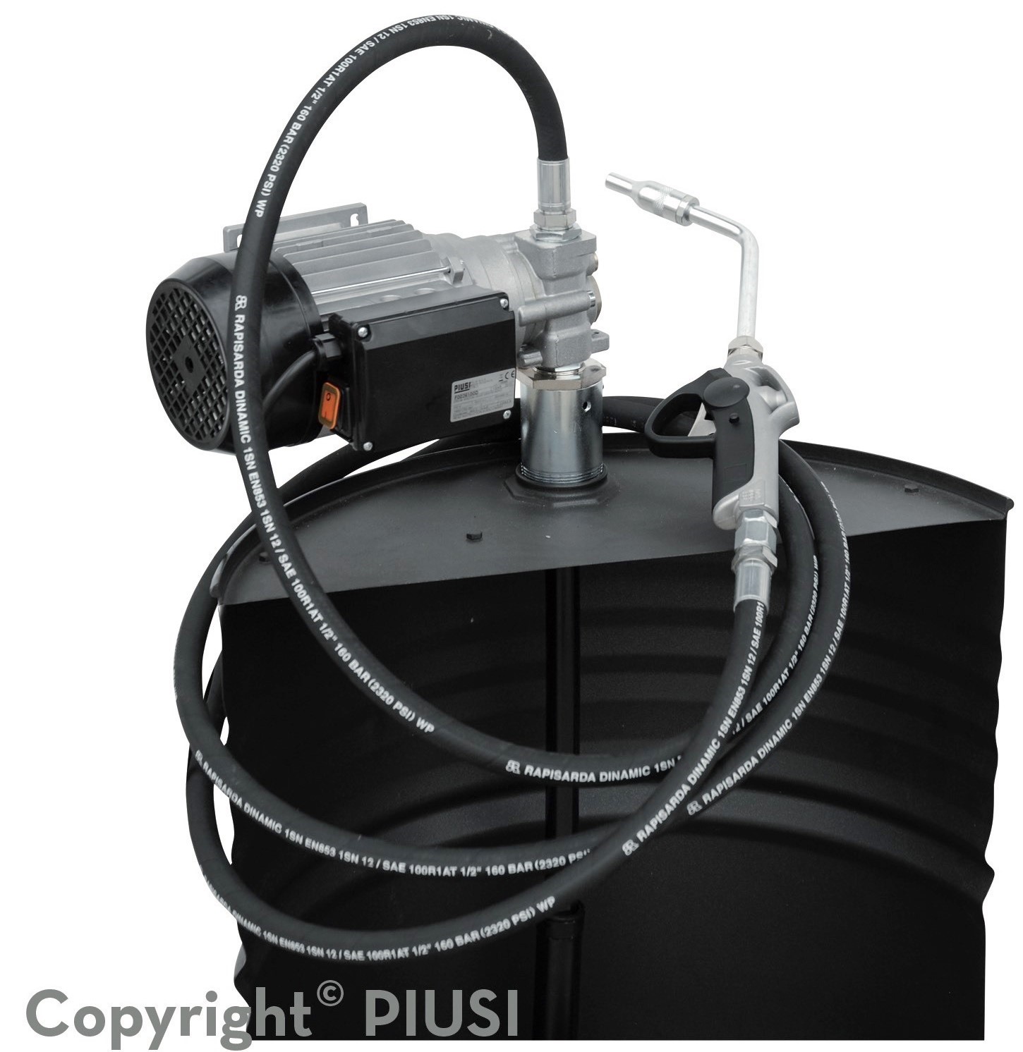 Oliepumpesæt til tromlemontering. 230V maks. 9,0 L/min.