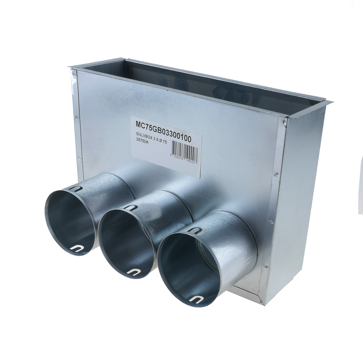 TriaAir Gulvboks - 3 muffer ø75 H160  