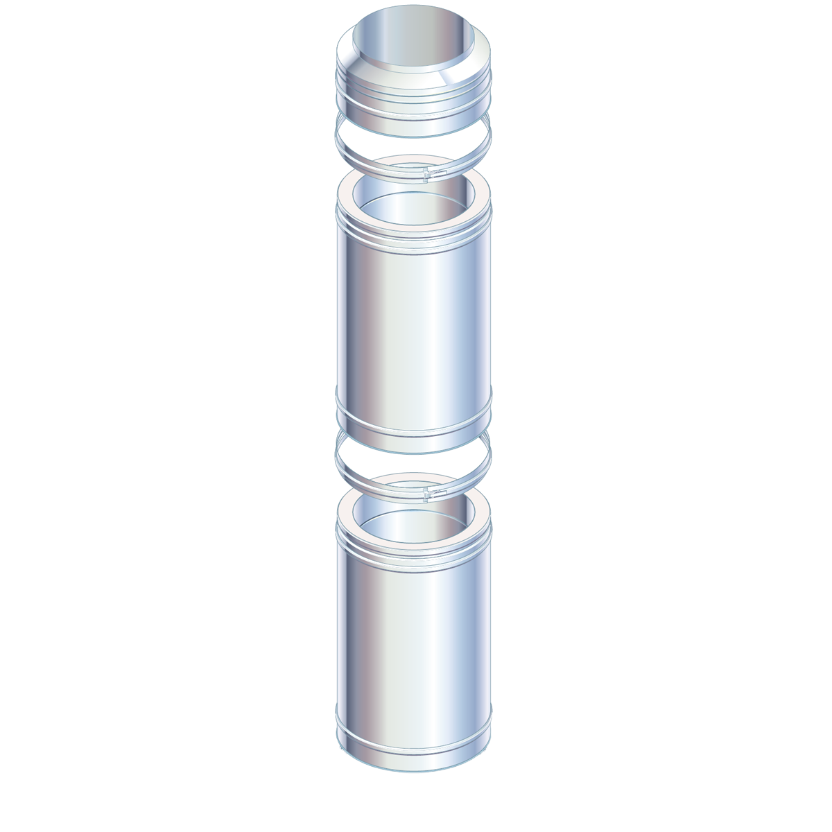 Metalbestos skorstenslængder, L 250 mm