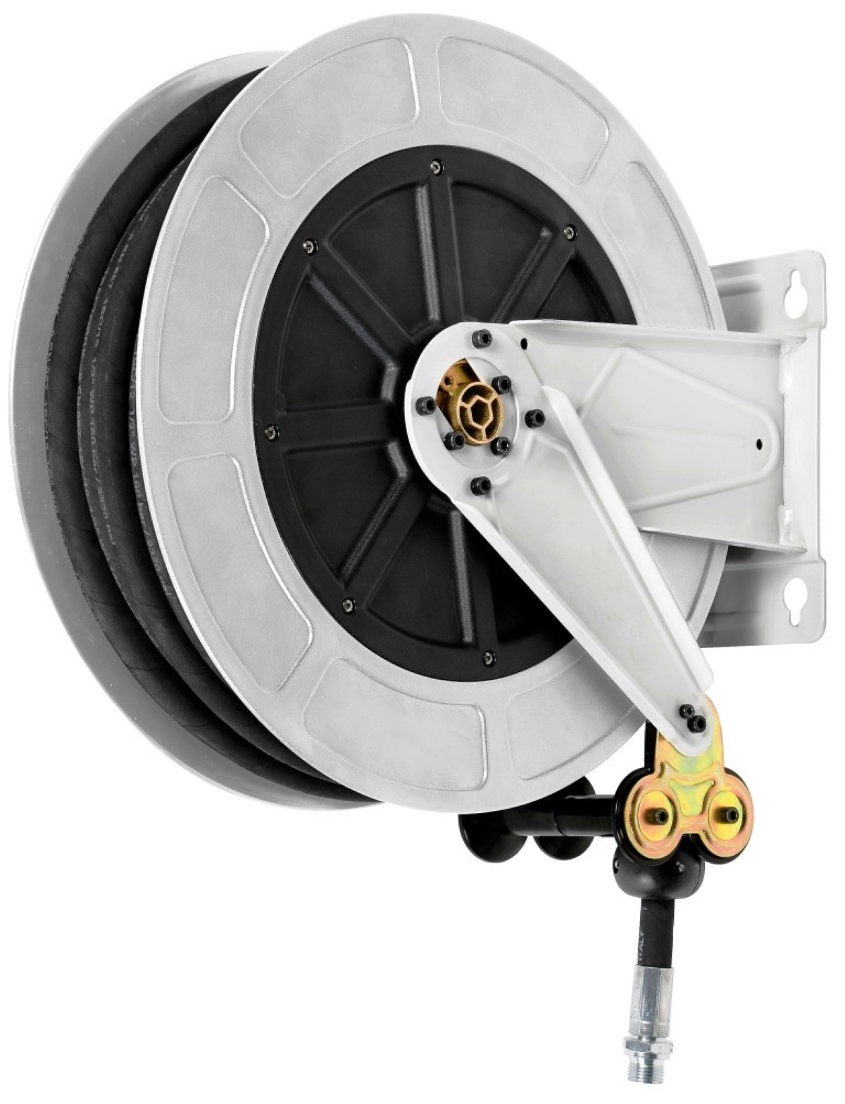 Åben 1/2” slangerulle til luft, vand, køler- og sprinklervæske m.m.