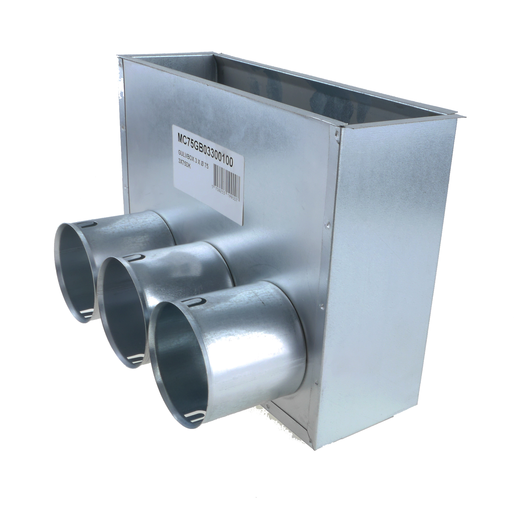 TriaAir Gulvboks - 3 muffer ø75 H160  