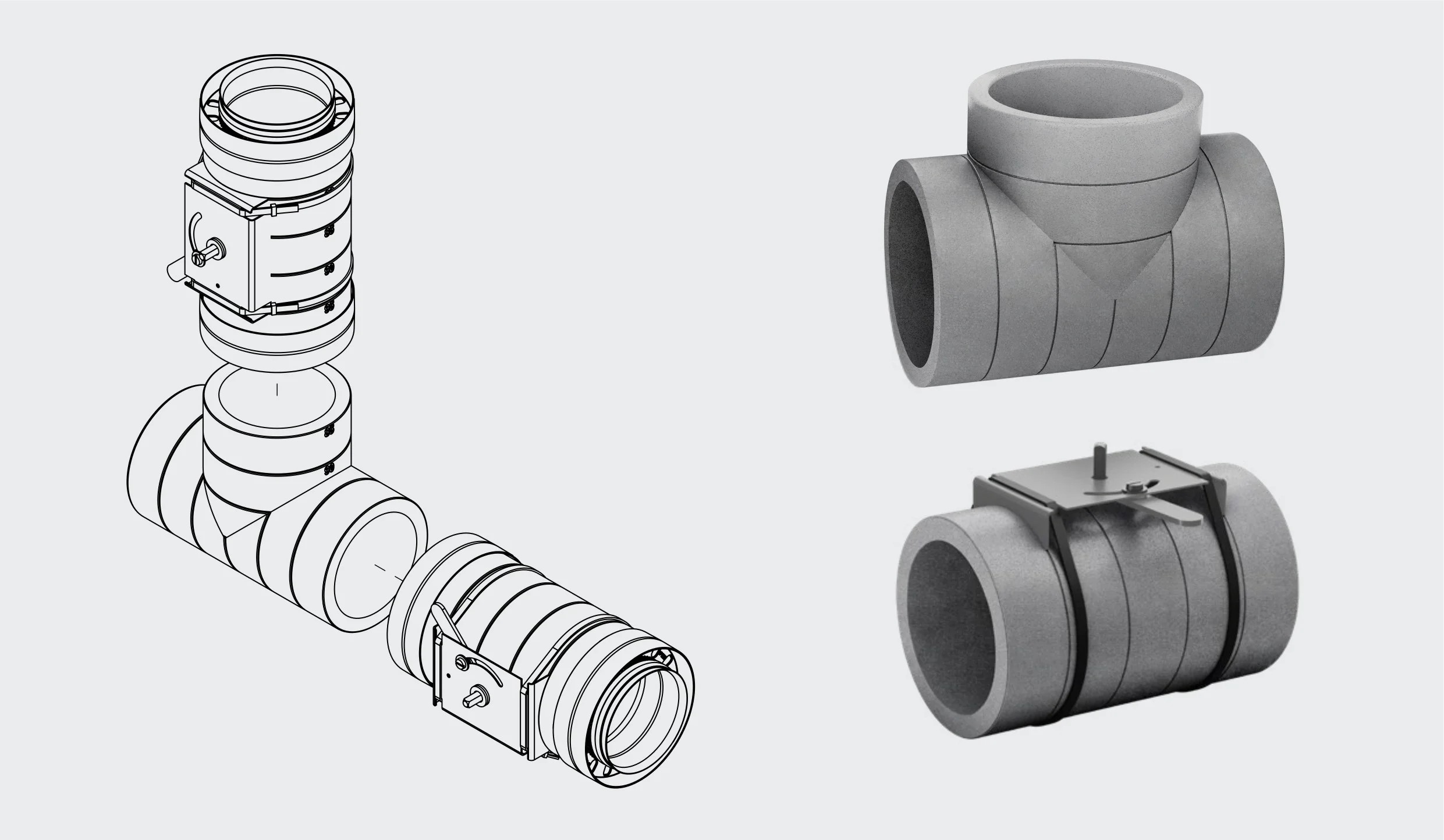BG FLEX T-stykke (præisoleret) til varmegenvindingsventilation