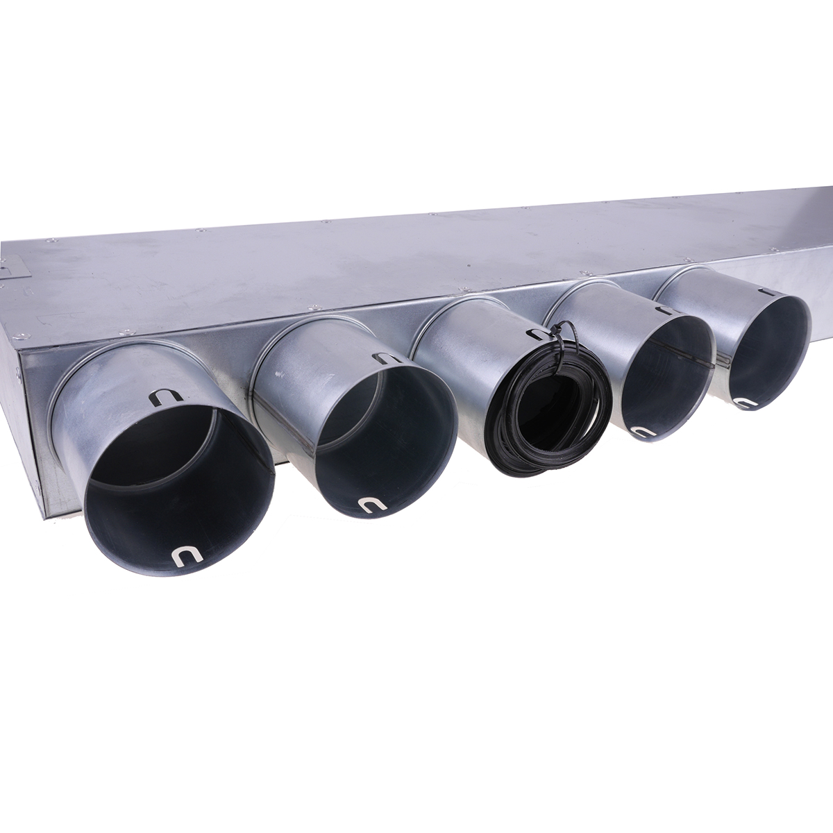 Triair fordelerboks, ø125 nippel, 5 muffer - ø75 (højre)