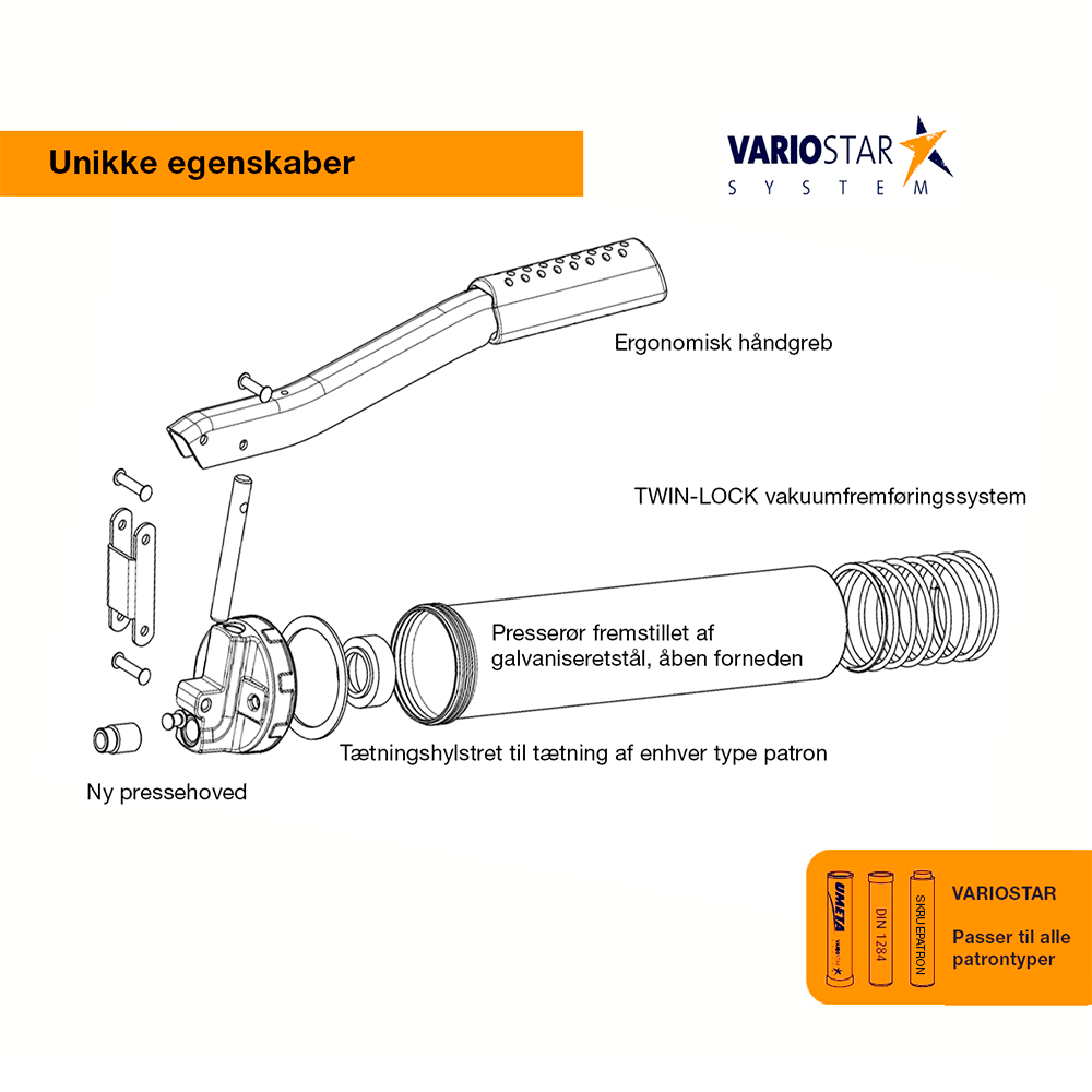 UMeta fedtpresser til skruepatroner of DIN patroner