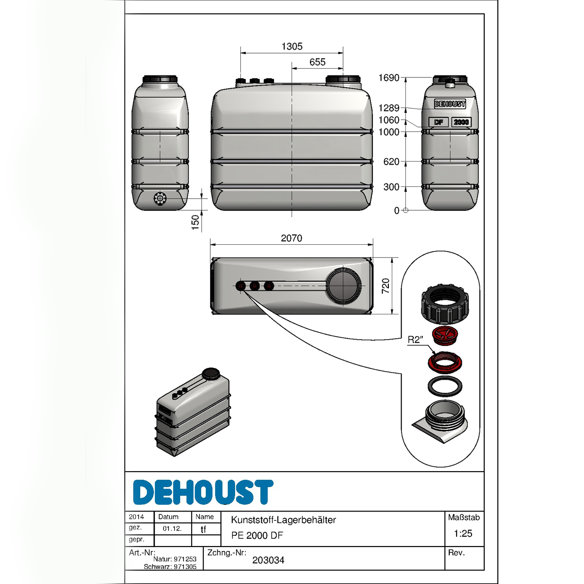 Dehoust vandtanke - datablad 