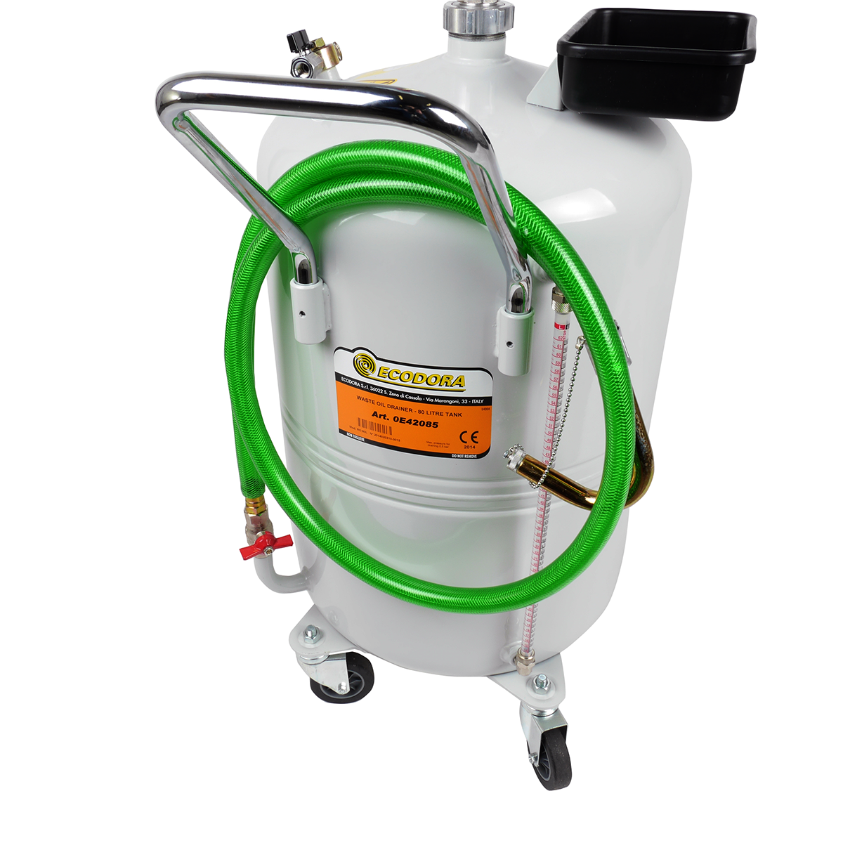 Spildolieopsamler, 80 liter inklusiv slange 