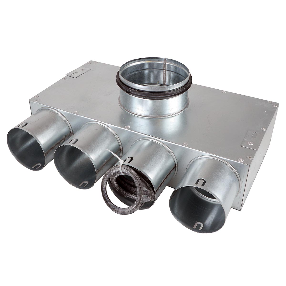 TriaAir fordelerboks, Ø125 nippel, L:400, 4 muffer - Ø75