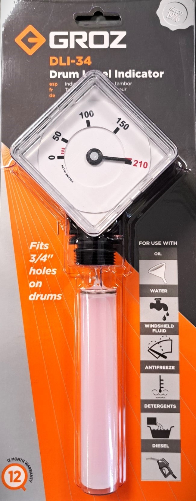 Niveaumåler til 1/1 tromler