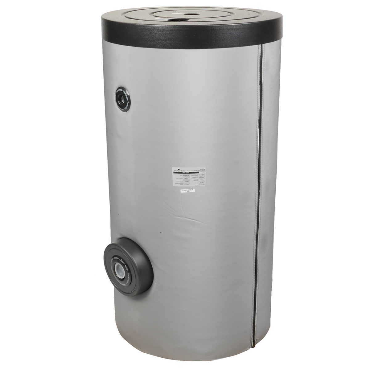 Varmtvandsbeholder med en spiral til varmepumpe eller solvarme