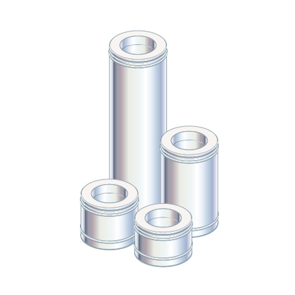 Metalbestos Skorstenslængde, med renselem