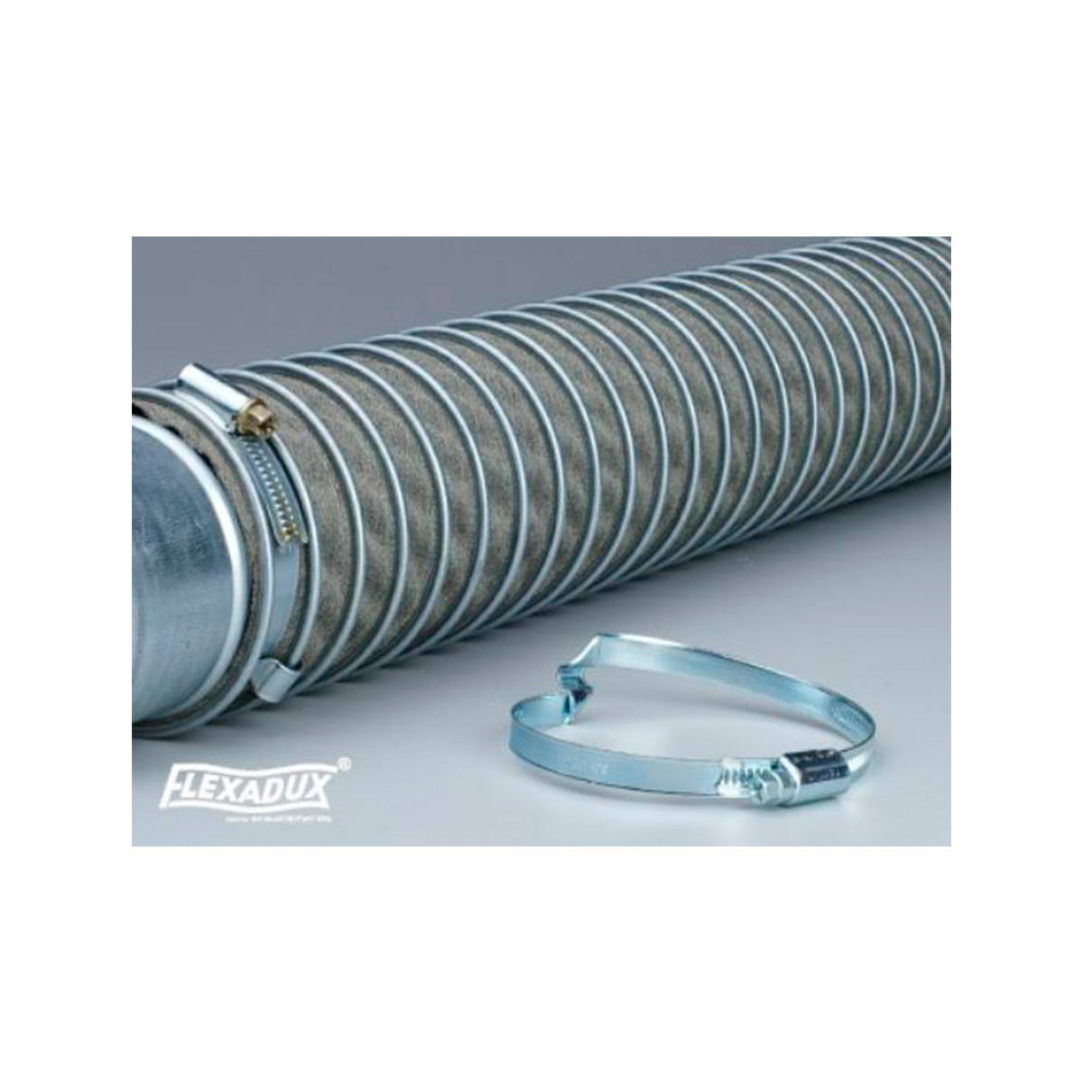 Spændebånd til slanger med metalspiral