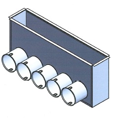 TriaAir gulvboks, 500x100 H:170 - 5 muffer Ø75