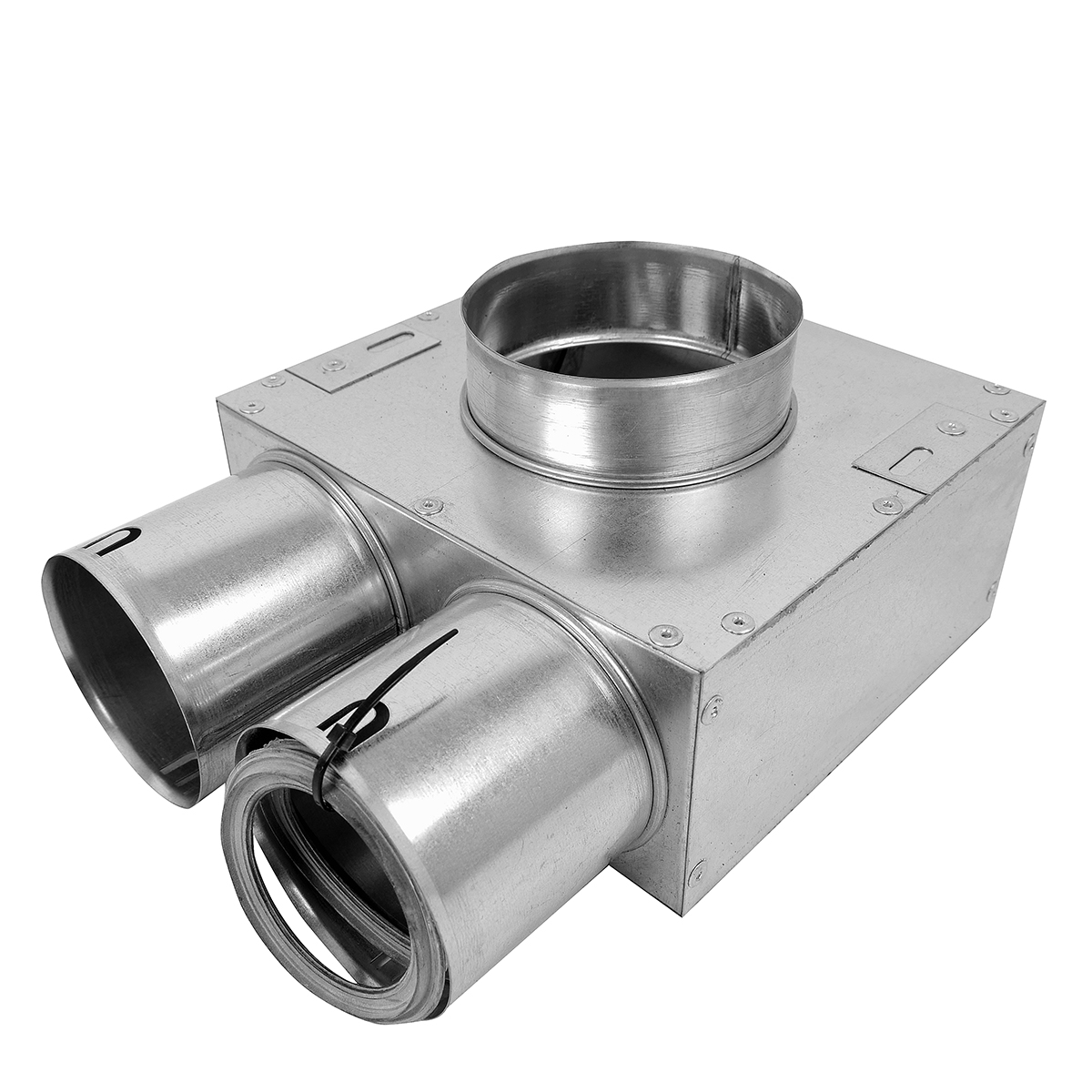 TriaAir fordeler, vinkel Ø100 H:125 - 2 muffer Ø75