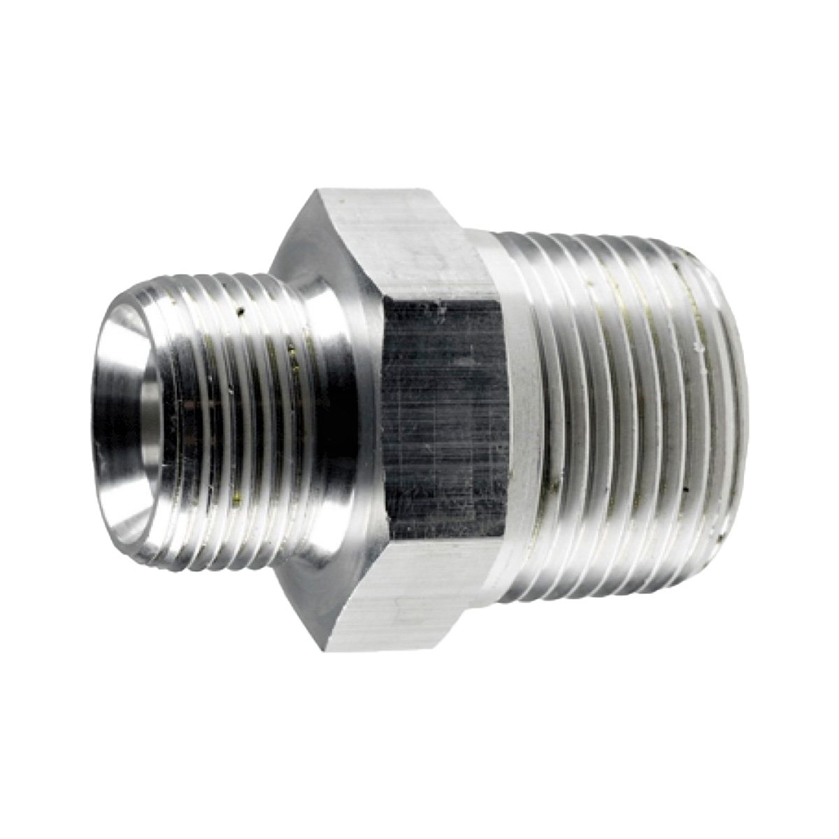 Brystnippel med cylindrisk BSPP rørgevind og konisk BSPT rørgevind