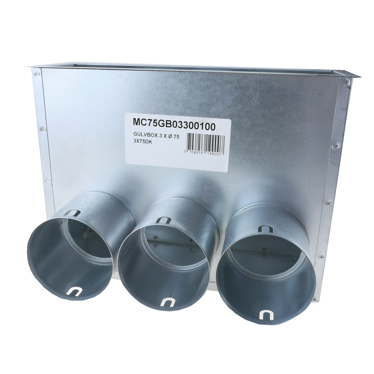 TriaAir gulvboks, 300x100 H170 - 3 muffer Ø75