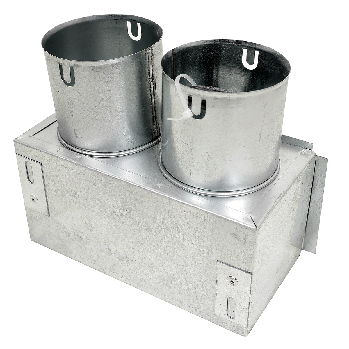 Vægboks 200x100, 2 muffer ø75