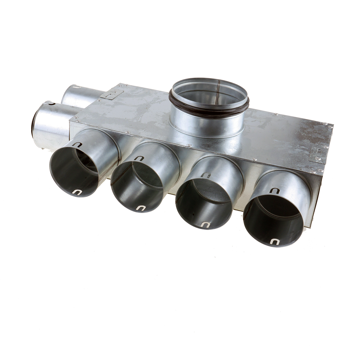 TriaAir fordelerboks, ø 160 nippel, 6 muffer ø75 (4x2)