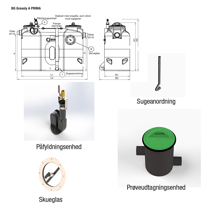 Tilbehør til Greasly fedtudskillere