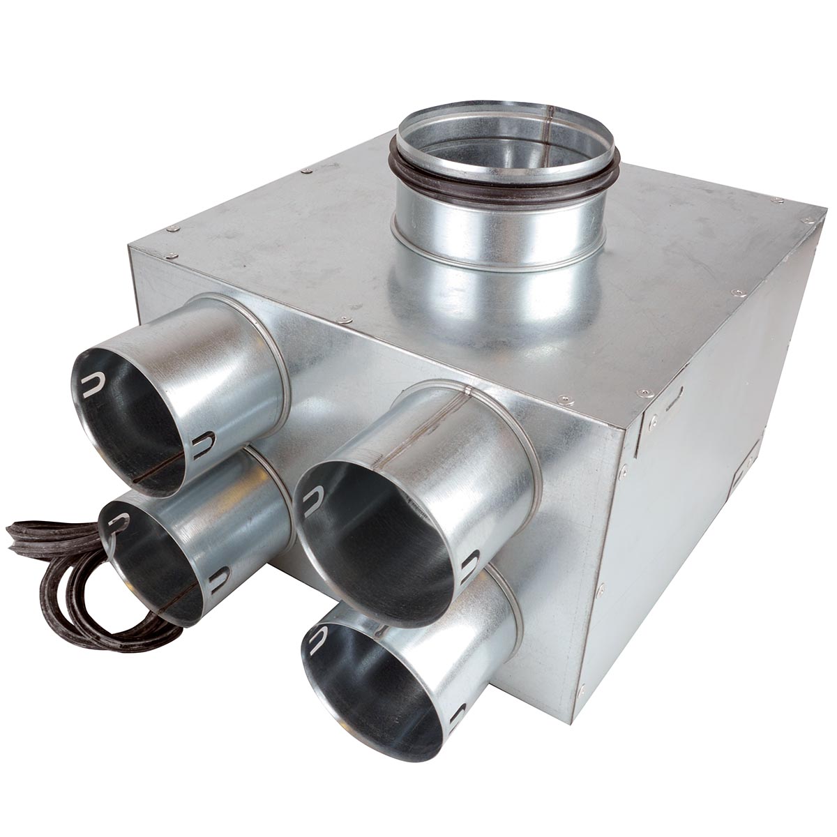 TriaAir fordelerboks, Ø125 nippel, L300, 4 muffer - Ø75