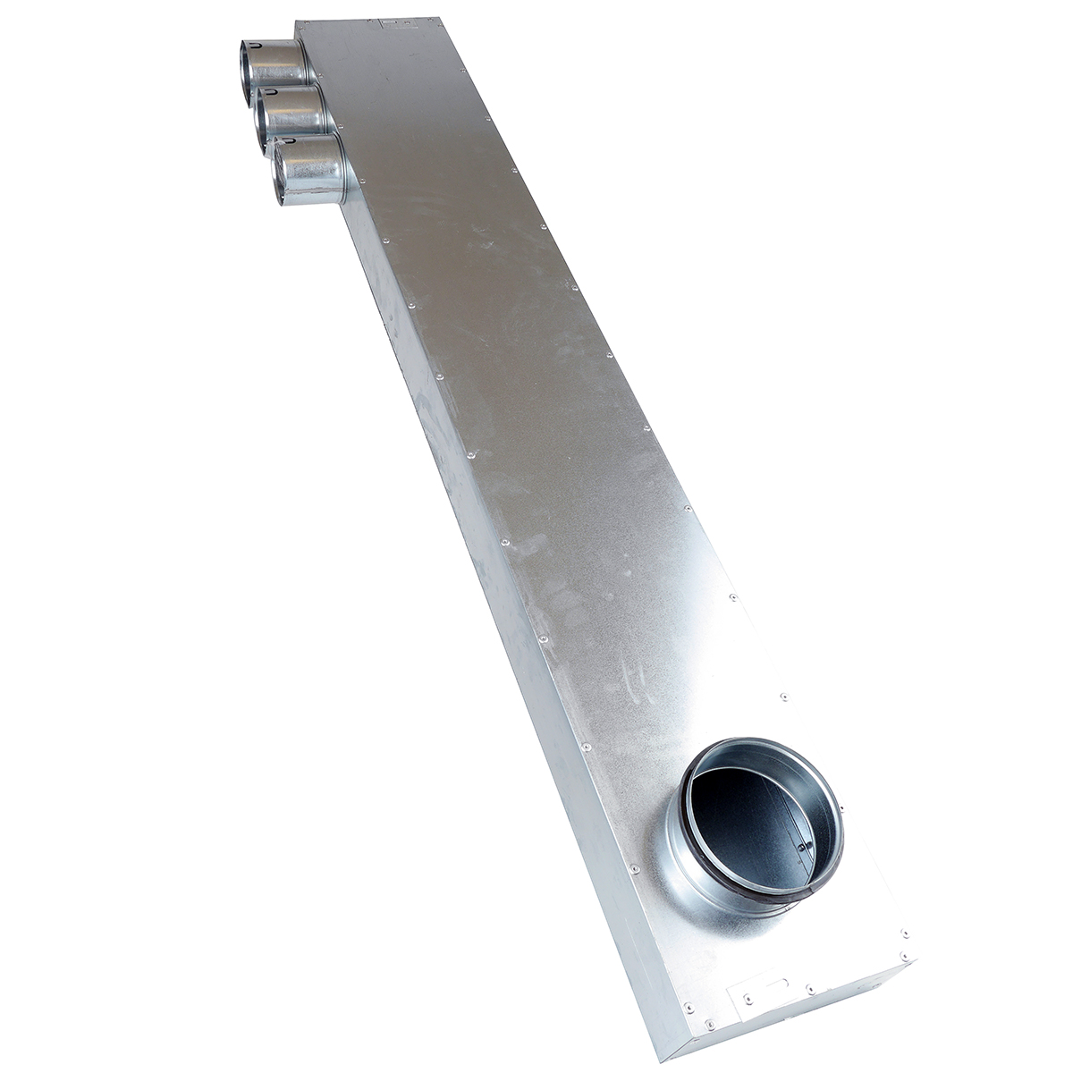 TriaAir fordelerboks, Ø125 nippel, L:1300, 3 muffer - Ø75 (højre)